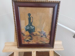 (K) titus bogyay tabletop still life painting 1904. 30X35 cm with frame