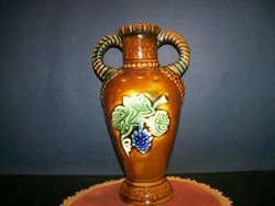 Ceramic two-eared vase 24.5 Cm high