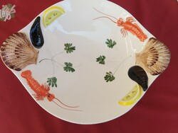Large deep tray with crab and shell decoration, 41x33x9 cm, flawless, now without a minimum price,