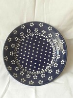Blue glazed ceramic wall plate