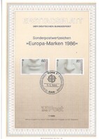 Etb 0042 bundes mi 1278-1279 etb 7-1986 EUR 0.70