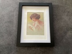 Antique small print in a modern frame.