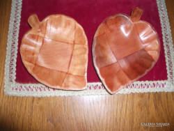 Special! Bamboo 2 heart-shaped old serving bowls from Australia, unused