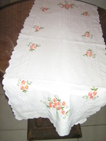 Runner with beautiful floral hand embroidered slinged tablecloth