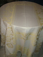 Beautiful butter yellow golden yellow floral damask tablecloth