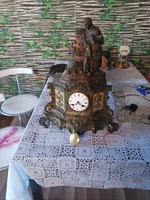 Mantel clock for sale, the material is pewter, the case is being repaired