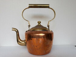 Gyönyörű antik patinás réz kanna, teáskanna