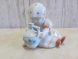 Zsolnay porcelain pitcher Annuska figure