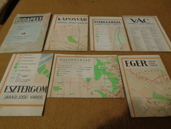 Magyar városok térképei , a 80 as évekből , 7 db