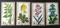 Bb573-6p / Germany - Berlin 1978 public welfare. Wildflowers stamp line sealed