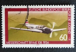 Bb594p / Germany - Berlin 1979 for youth: airplanes stamp set 60+30 pf. Its value is sealed