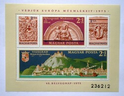 B115 / 1975 Bélyegnap - Visegrádi Műemlékek blokk postatiszta
