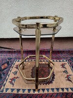Mid century copper flower stand table with smoked glass panels. . Negotiable.