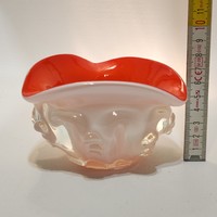 Czech red and white glass ashtray (3044)