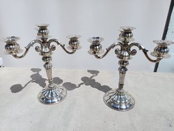 Pair of antique Italian silver candle holders. 800 As, net 1485 g