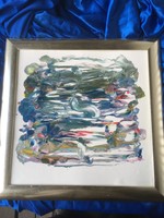 Unsigned framed abstract painting.