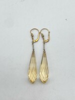 Antique gold earrings with polished citrine