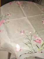 Wonderful vintage applique with butterfly machine embroidered organza tablecloth