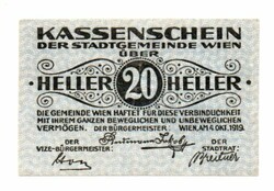 20  Heller 1919 Szükségpénz Ausztria