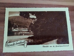 Régi képeslap, Erdély, Szováta, Részlet az új fürdőpavilonnal, Weinstock fotó, postatiszta