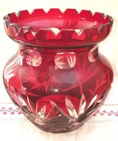 Burgundy polished, crimson stained (?) Vase