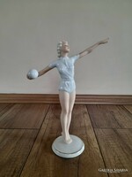 Ritka Wallendorf porcelán art deco figura