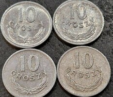 ﻿Lengyelország 10 Groszi (garas), LOT (4 DB)