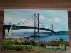 Old postcard, England, Forth Road Bridge, post office