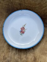 Rare Bonyhád poppies enamel plate offering poppy flowers antique