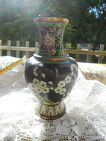 19 cm Cloissoné   zománc, rekeszzománc váza
