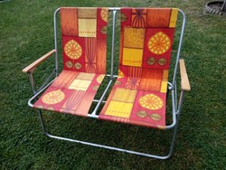 Retro twin camping camping chair, foldable