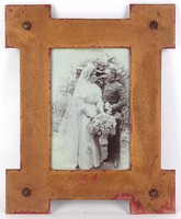 1R332 Antique Framed Monarchy Period Military Wedding Photograph 1890
