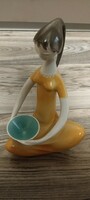 Kőbánya porcelain bowl woman, drasche