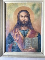 Jesus the Teacher, framed oil painting.