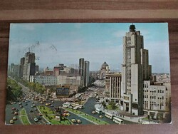 Régi képeslap, Mexicó, Mexicóváros, Paseo de la Reforma, 1970