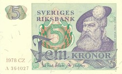 5 Korona kronor 1978 Sweden 3. Uncirculated