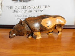 Hippopotamus carved from tropical wood