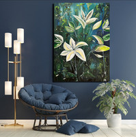 Jmmodernabstract: jungle lily 100x70 cm contemporary acrylic painting