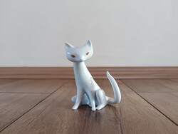 Régi Hollóházi porcelán macska