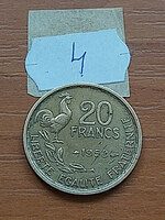 France 20 francs francs 1950 aluminum bronze, rooster 4