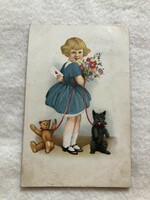 Antique, old litho postcard - 1929 -10.
