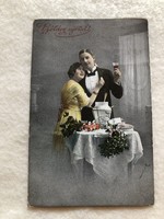 Antik, régi Újévi képeslap                                       -10.