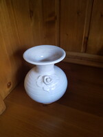 Retro white rose ceramic vase