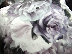 Velvet cushion cover purple rose