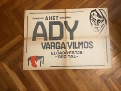 Ady- Varga Vilmos előadó-estje , plakát .