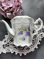 A wonderful, large-sized lilac-marigold bouquet Art Nouveau teapot without a lid