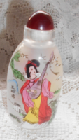 Kínai jelzett  belül festett illatszeres üveg