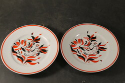 Hollóházi rooster wall plate pair 234