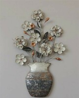 Fém falidísz Virágok vázában (35667)