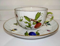 Antique Herend porcelain cup, with fruit pattern decor, damaged